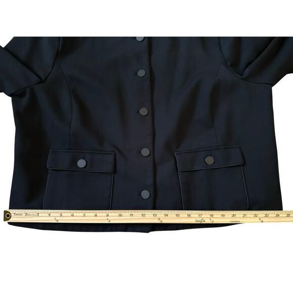 SPANX Black Ponte Lady Cropped Modern Structured Button-Front Jacket Size 3X/3T - Picture 6 of 11